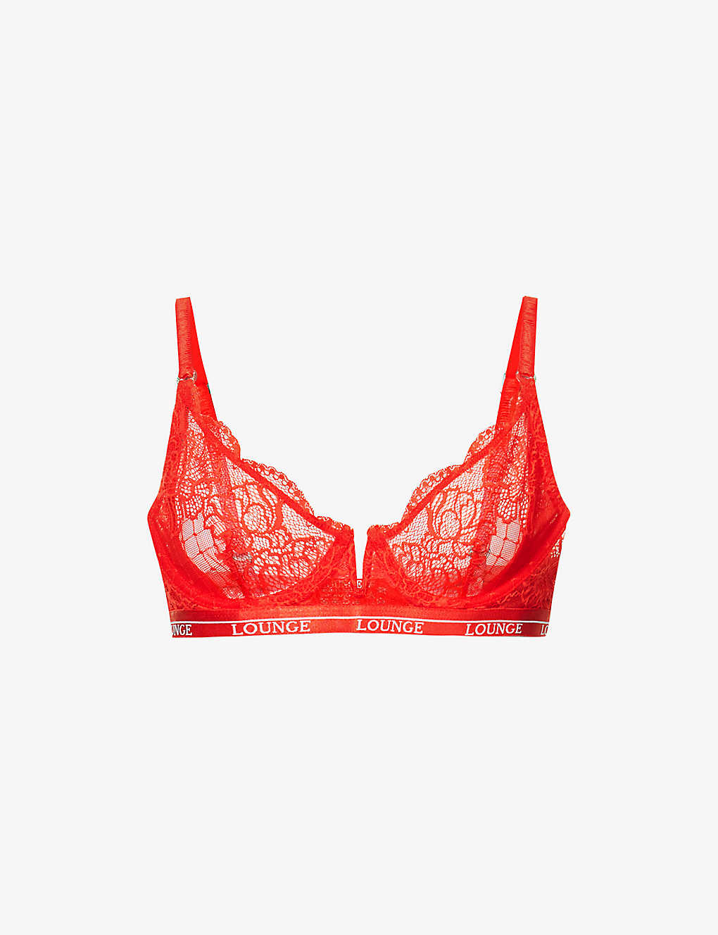 Lounge Underwear Womens Red Royal Balconette Recycled-polyamide-blend Bra