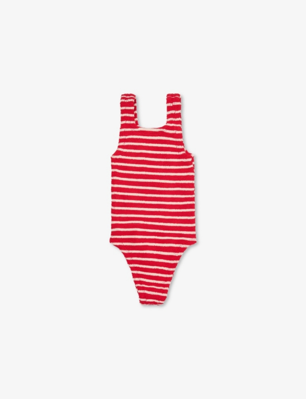 Baby Alva bow-trim crinkled swimsuit 1-6 years