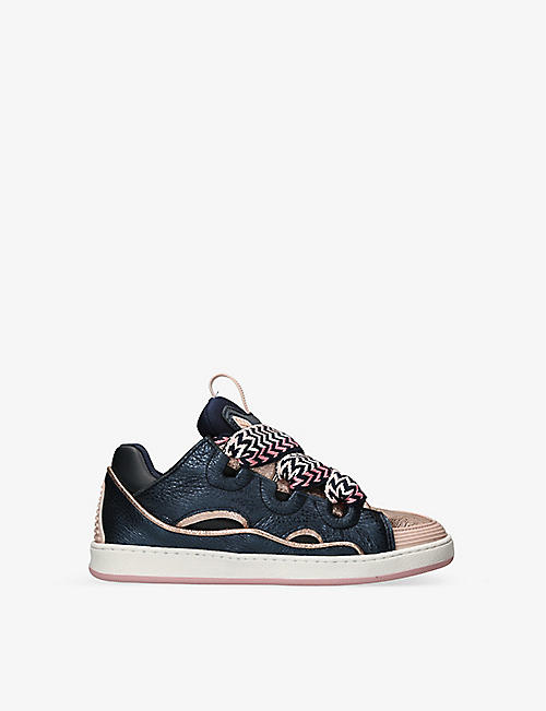 LANVIN: Curb metallic-leather trainers 9-10 years