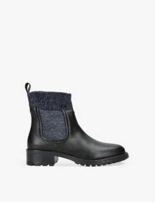 Chloé Kids' Sock-style Leather Chelsea Boots 6-9 Years In Black