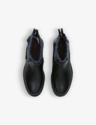 Shop Chloé Sock-style Leather Chelsea Boots 9-10 Years In Black