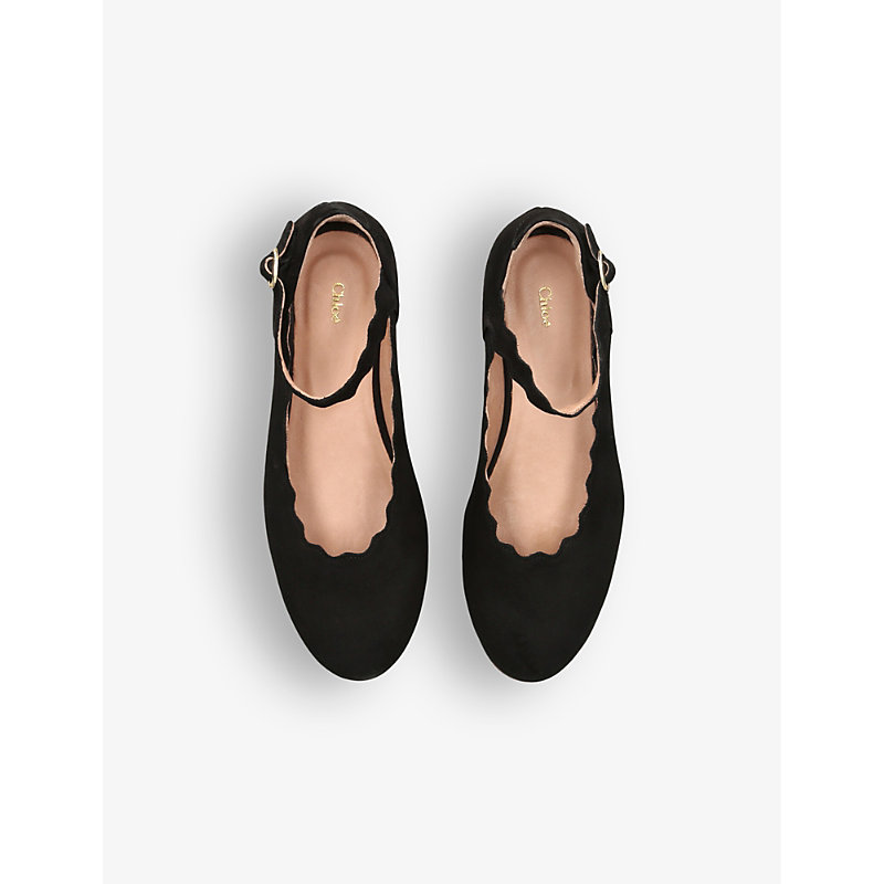 Shop Chloé Leather Ballet Pumps 6-9 Years In Black