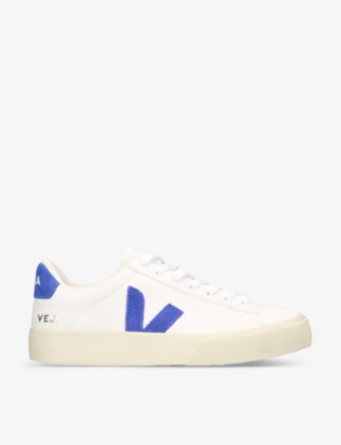 Veja Women's White/navy Women's Campo Leather And Suede Low-top Trainers