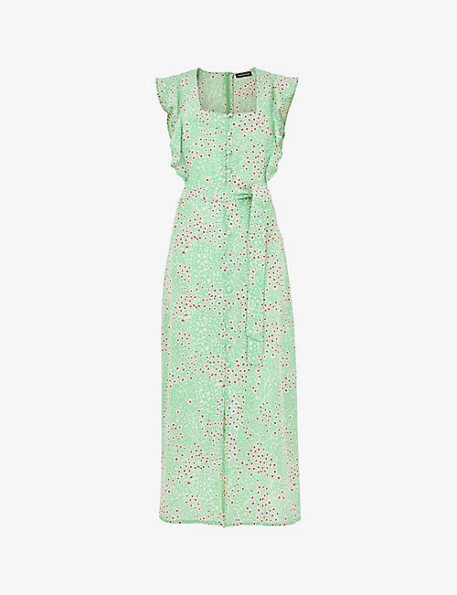 WHISTLES: Sophie Daisy Meadow floral-print woven midi dress