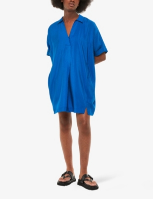 Shop Whistles Womens Blue Melanie V-neck Woven Mini Dress