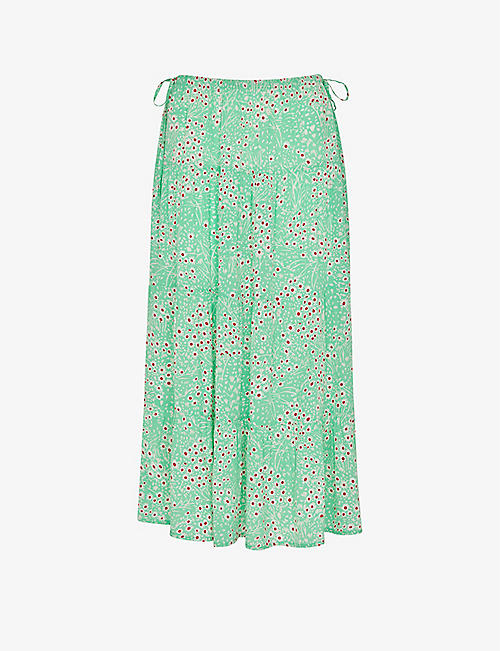 WHISTLES: Daisy Meadow floral-print woven midi skirt