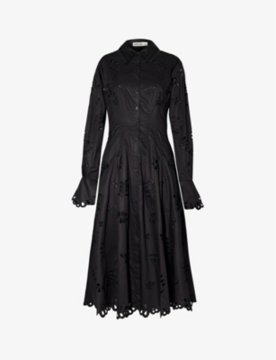 SIMKHAI - Eda broderie-pattern cotton midi dress | Selfridges.com