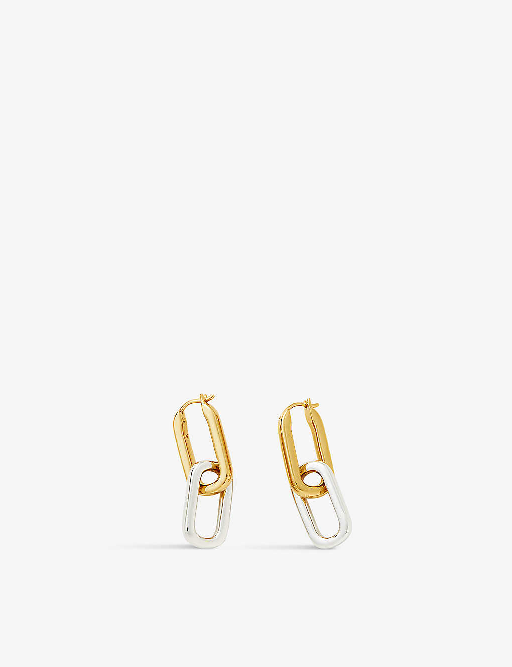 Missoma Womens Gold Chain-link 18ct Recycled-gold Plated Brass Hoop Earrings