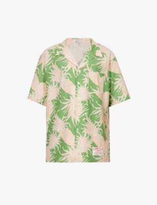 - Pineapple-print oversized-fit cotton-poplin shirt | Selfridges.com