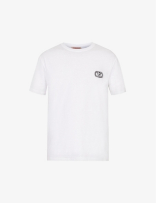 Valentino T-shirt With Vlogo Signature Patch In White