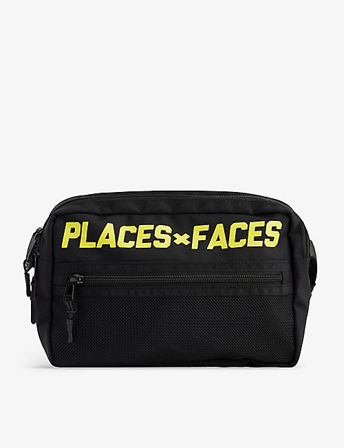 PLACES + FACES: Logo-print woven cross-body bag