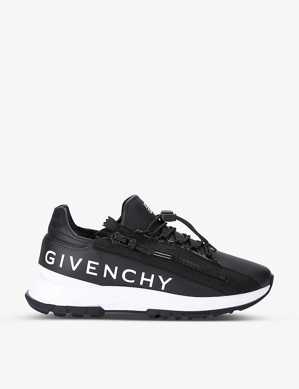 Shop Givenchy Spectre Zipped Leather Low-top Trainers In Blk/white