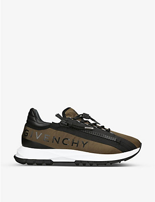 GIVENCHY: Spectre brand-print leather low-top trainers