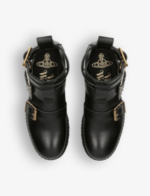 VIVIENNE WESTWOOD: Rome open-construction leather combat boots