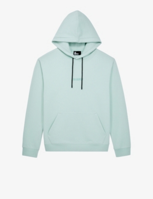 The Kooples Mens Ocean Logo-embroidered Regular-fit Cotton Hoody