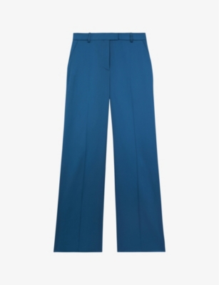 THE KOOPLES: Pressed-crease straight-leg mid-rise satin trousers