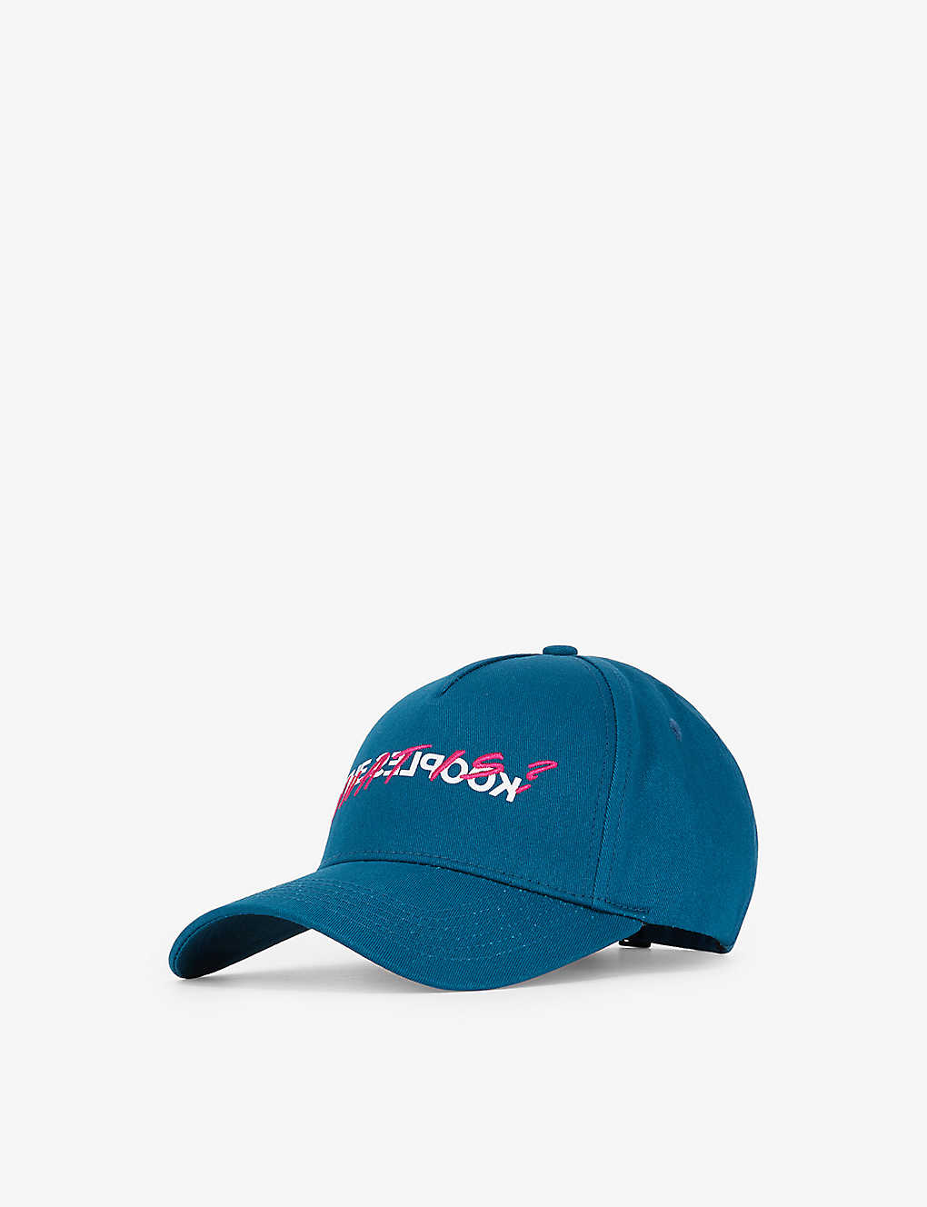 The Kooples 'what Is?-embroidery And Logo-print Cotton Baseball Cap In Medium Blue