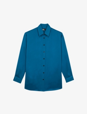 The Kooples Silk Shirt In Blue