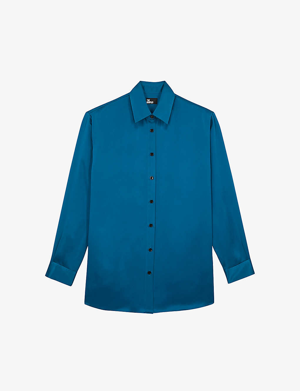 The Kooples Silk Shirt In Medium Blue
