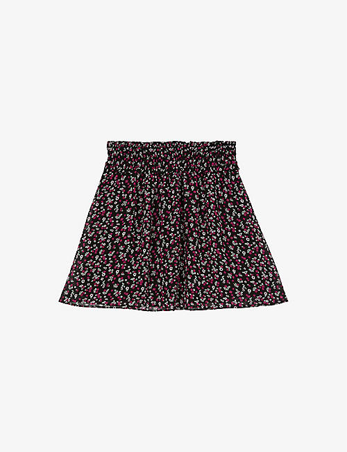 THE KOOPLES: Floral-print flared woven mini skirt