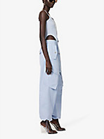 DION LEE: Wide-leg mid-rise cotton cargo trousers