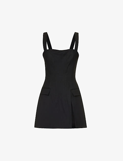DION LEE: Frame split-hem organic stretch-cotton mini dress