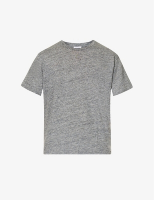SUNSPEL: Crewneck ribbed-trim linen T-shirt