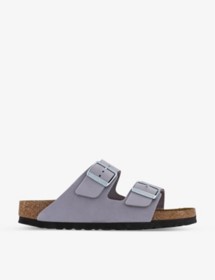 Birkenstock Arizona Sandal With Two Adjustable Straps In Lilac Nubuck In Purple Fog