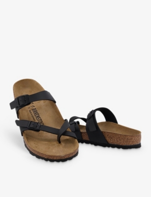 Birkenstock Womens Black Mayari Cross-strap Faux-leather Sandals In Black