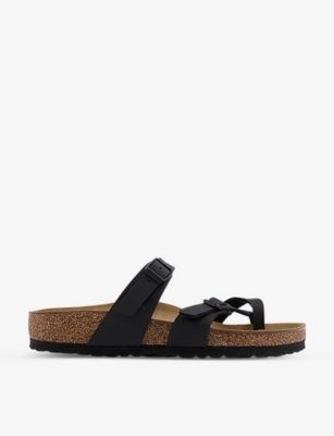 Birkenstock Womens Black Mayari Cross-strap Faux-leather Sandals In Black