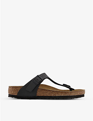 BIRKENSTOCK: Branded-hardware faux-leather thong sandals