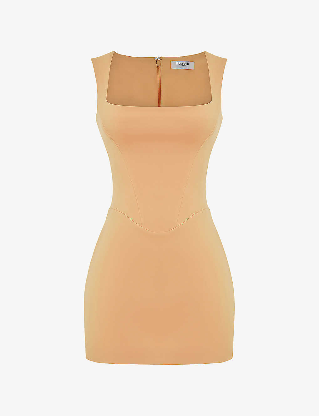 House Of Cb Womens Apricot Enya Fitted Woven Mini Dress