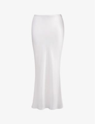 Shop House Of Cb Sydel Bias-cut Stretch-satin Maxi Skirt In White