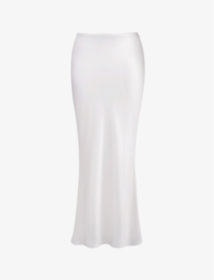 Shop House Of Cb Women's White Sydel Bias-cut Stretch-satin Maxi Skirt