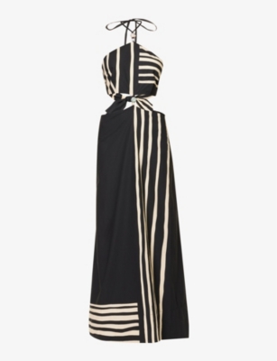 Sir Embellished Cutout Cotton Maxi Dress In Ligne