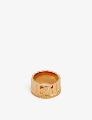 Off-White c/o Virgil Abloh Logo Plaque Ring in Metallic