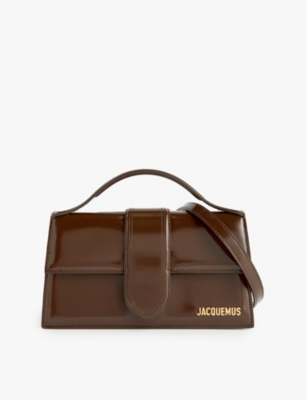 Jacquemus Midnight Brown Le Grand Bambino Leather Top-handle Bag In Midnight Brown
