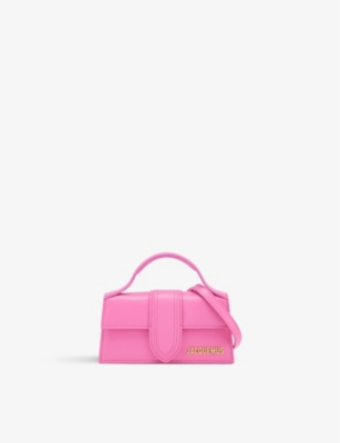 Jacquemus Le Bambino Leather Shoulder Bag In Neon Pink