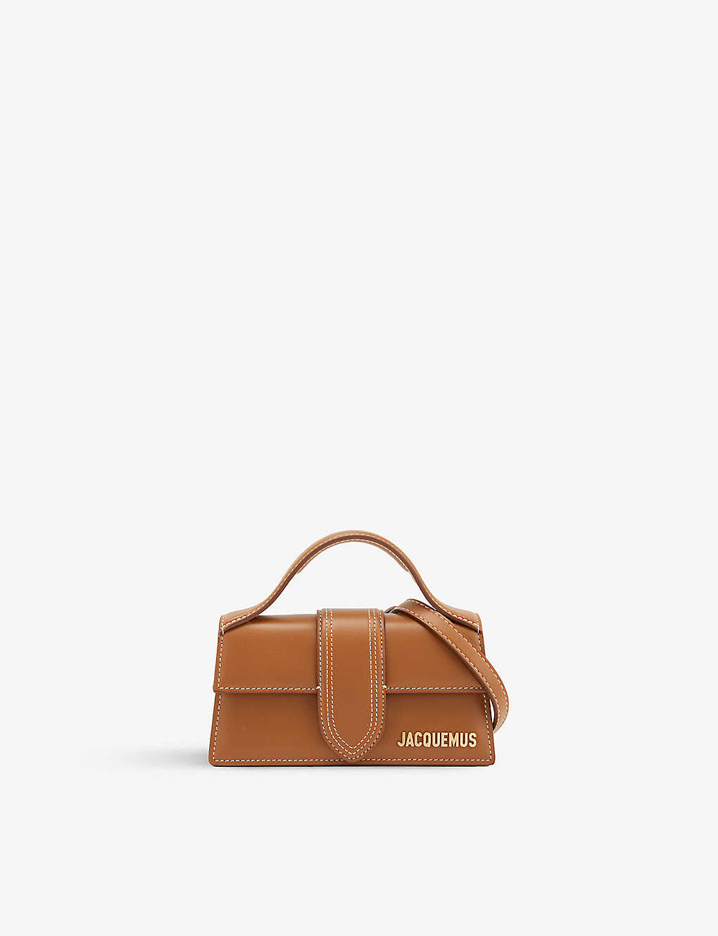 Shop Jacquemus Le Bambino Leather Shoulder Bag In Light Brown 2