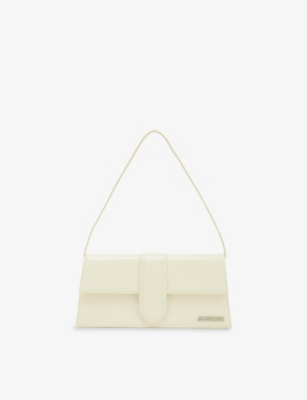 Jacquemus Le Bambino Long Leather Shoulder Bag In Off-white