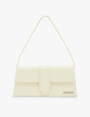 Jacquemus Le Bambino Long Leather Shoulder Bag In Off-white