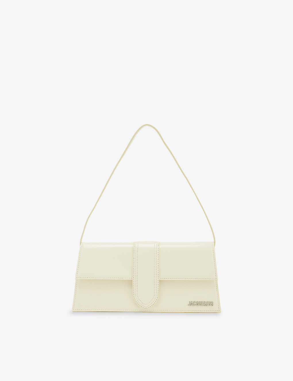 Jacquemus Le Bambino Long Leather Shoulder Bag In Off-white