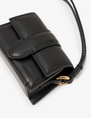 Shop Jacquemus Black Le Porte Bambino Leather Airpod Case