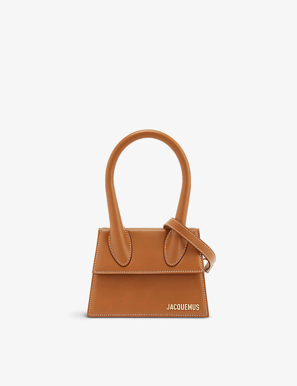 Shop Jacquemus Le Chiquito Medium Leather Cross-body Bag In Light Brown 2