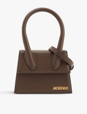 Shop Jacquemus Le Chiquito Medium Leather Cross-body Bag In Midnight Brown