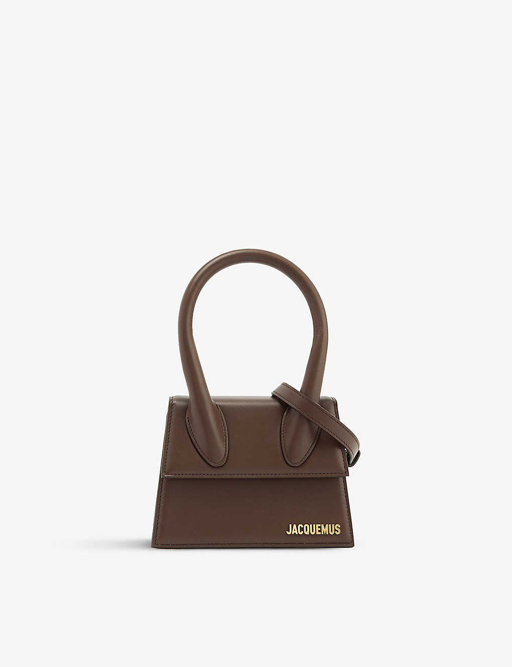 Shop Jacquemus Le Chiquito Medium Leather Cross-body Bag In Midnight Brown