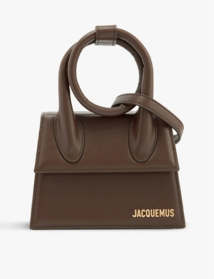 Shop Jacquemus Le Chiquito Noeud Leather Cross-body Bag In Midnight Brown