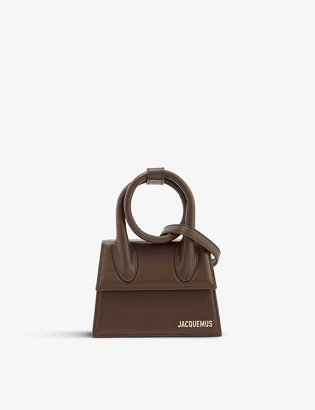 Shop Jacquemus Le Chiquito Noeud Leather Cross-body Bag In Midnight Brown