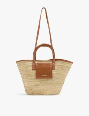 Jacquemus Brown Le Panier Soleil Satchel Beige Orange Suede