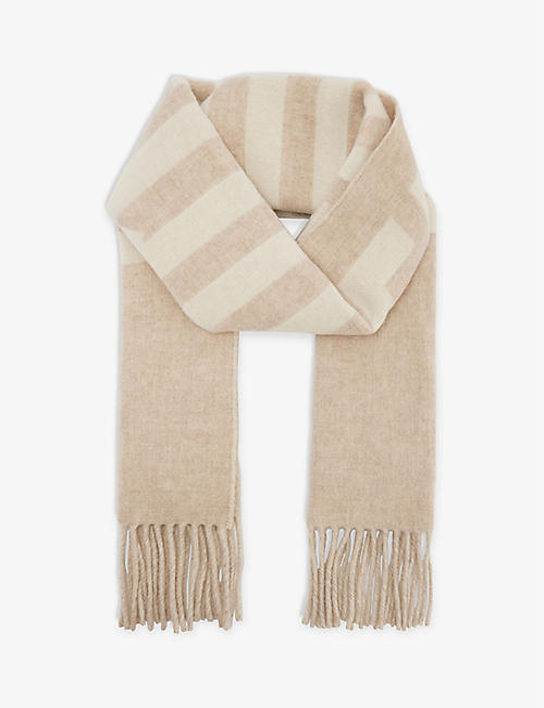 JACQUEMUS：L'echarpe 品牌标识羊毛针织围巾